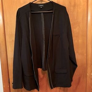 Torrid black blazer with zipper detail